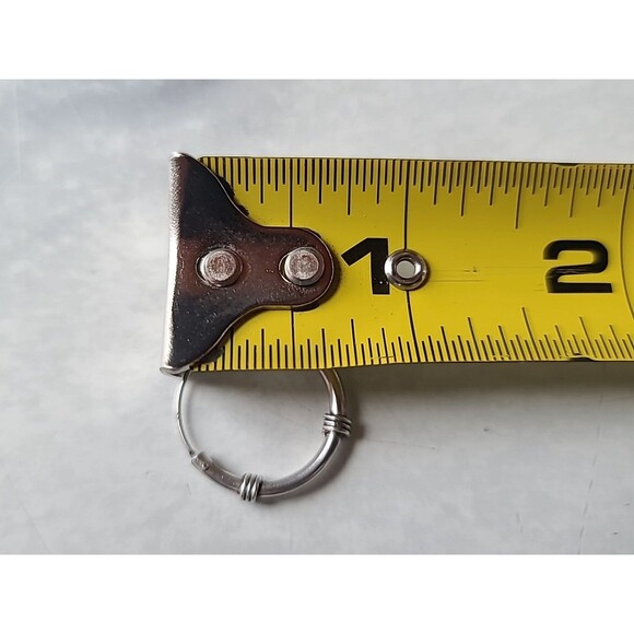 925 Sterling Silver Hoop Pierced Earrings Vintage - Picture 8 of 10